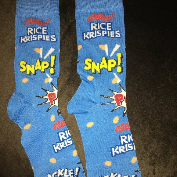 Rice Krispies Cereal Snap Crackle Pop Crew Socks Men or Women NWT So1 - Picture 1 of 2